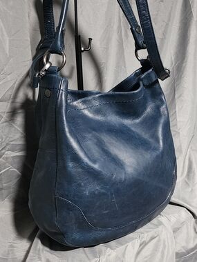 Frye Melissa Navy Blue Leather Hobo Bag Shoulderbag Purse
